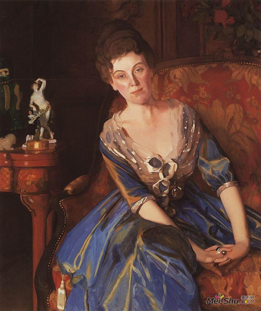 康斯坦丁·索莫夫(Konstantin Somov)高清作品《Portrait of E. Oliv》