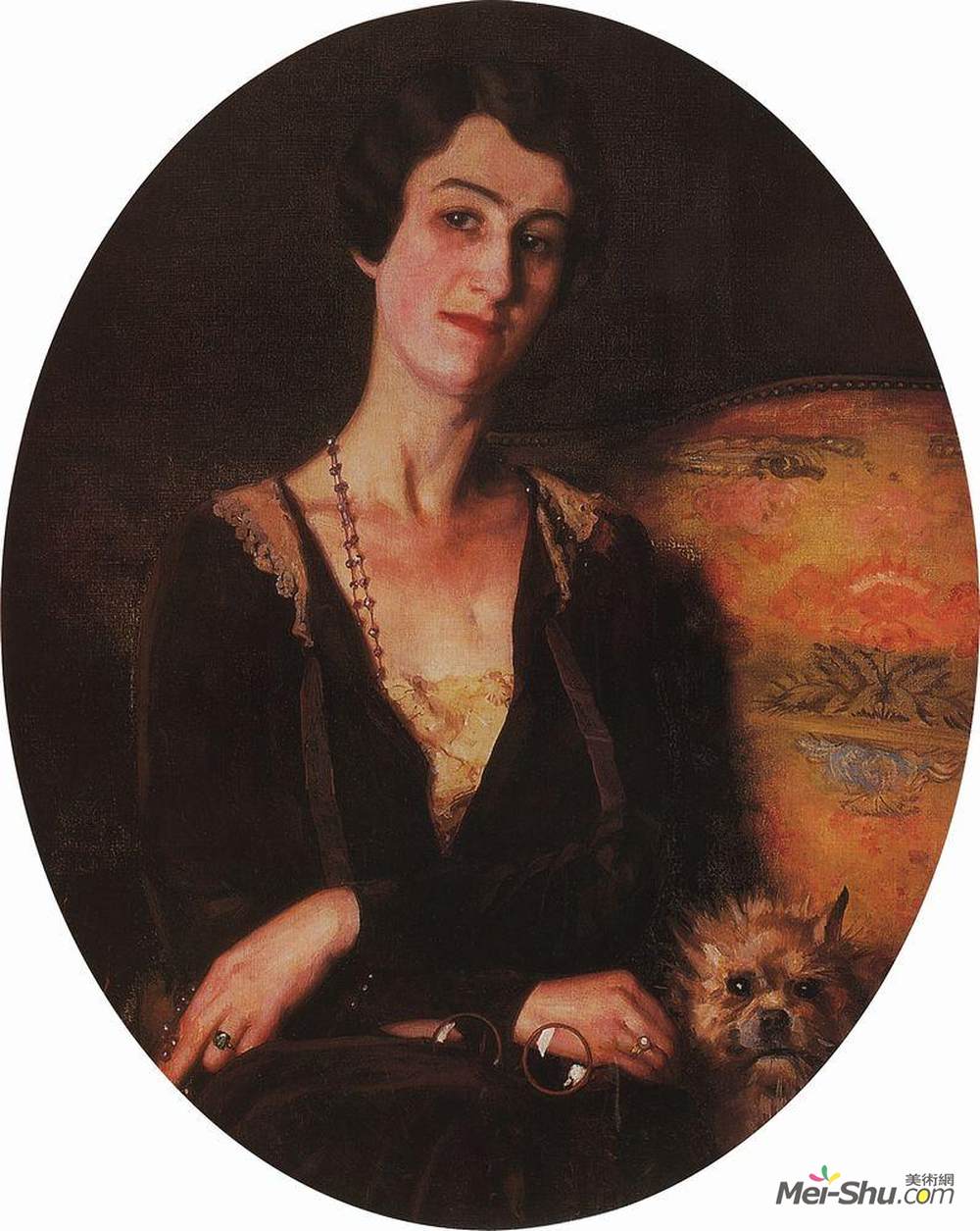 康斯坦丁·索莫夫(Konstantin Somov)高清作品《Portrait of E. Pits-Bilibina》