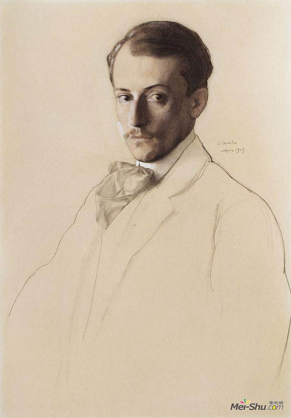 康斯坦丁·索莫夫(Konstantin Somov)高清作品《Portrait of Eugine Lanceray》