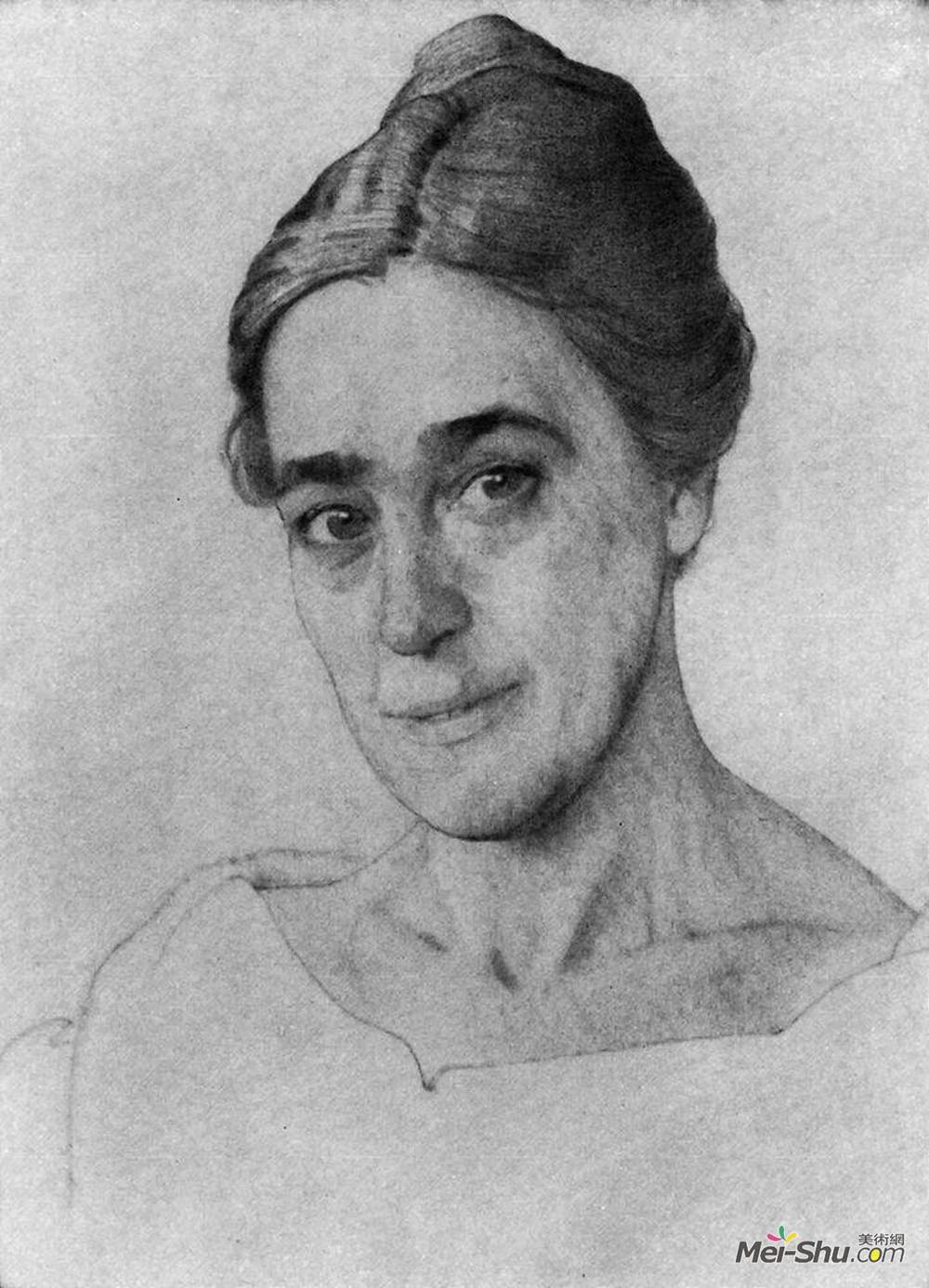 康斯坦丁·索莫夫(Konstantin Somov)高清作品《Portrait of N. Dobychina》