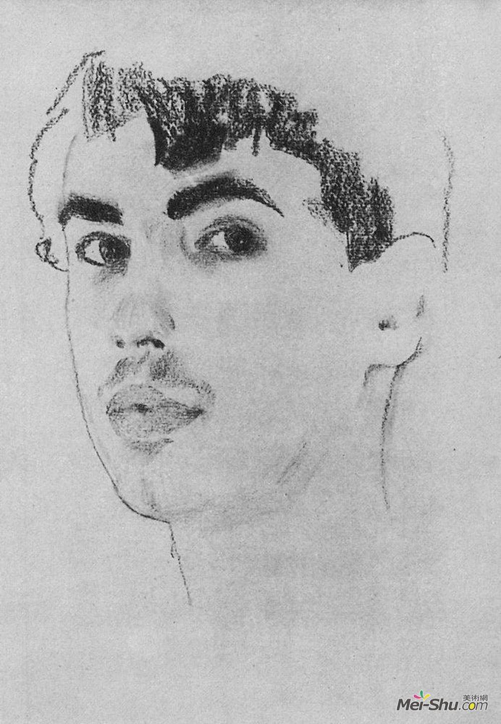 康斯坦丁·索莫夫(Konstantin Somov)高清作品《Portrait of N. Poznyakov》