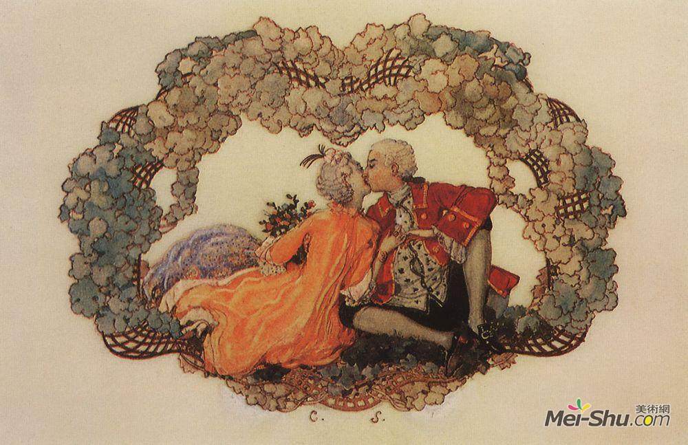 康斯坦丁·索莫夫(Konstantin Somov)高清作品《吻》