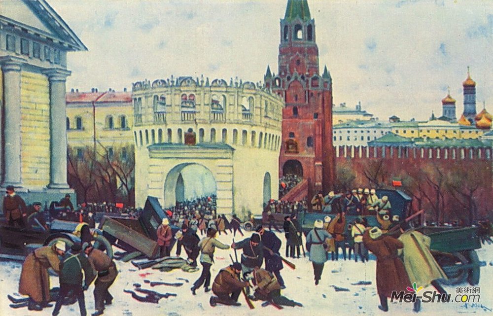 康斯坦丁·由安(Konstantin Yuon)高清作品《通过三位一体之门进入克里姆林宫2（15）诺夫》