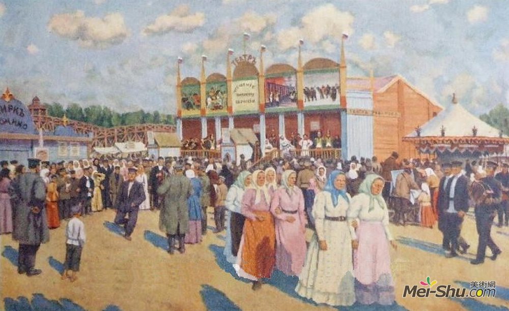 康斯坦丁·由安(Konstantin Yuon)高清作品《现场庆祝活动》