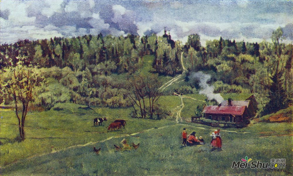 康斯坦丁·由安(Konstantin Yuon)高清作品《绿梅》