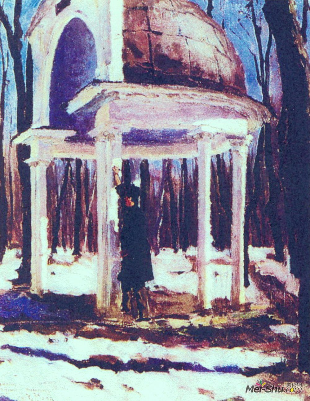 康斯坦丁·由安(Konstantin Yuon)高清作品《Lefortovsky Garden in Moscow》