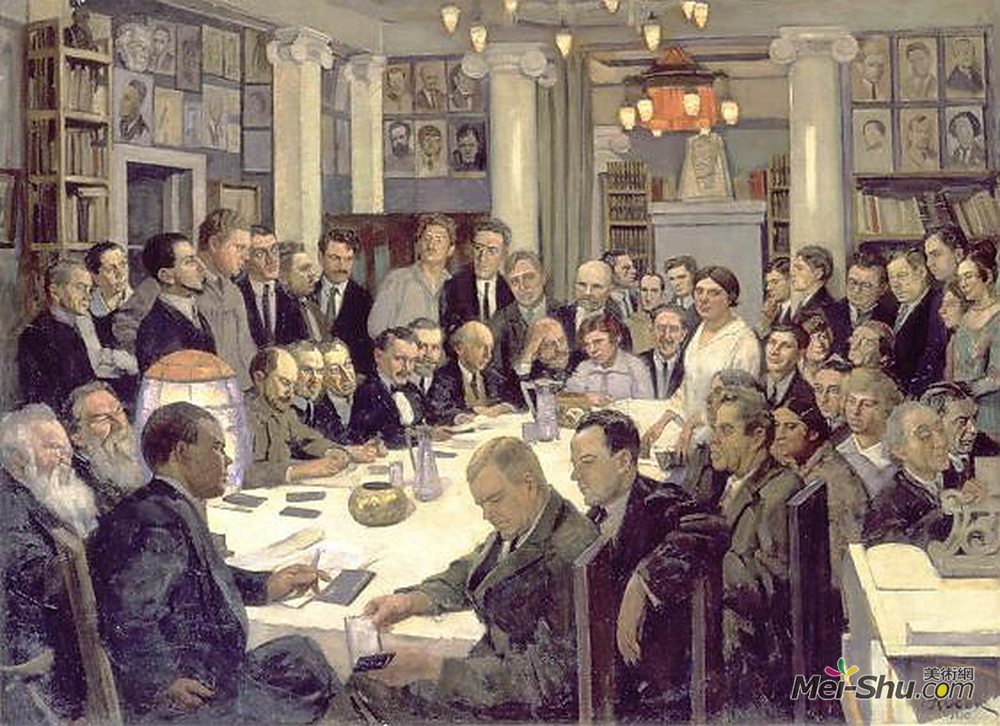 康斯坦丁·由安(Konstantin Yuon)高清作品《Meeting of the association 'Nikitinsky subbotniks&am》