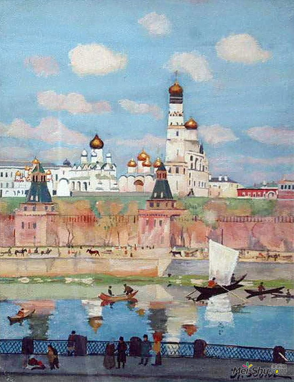 康斯坦丁·由安(Konstantin Yuon)高清作品《莫斯科。克里姆林宫》