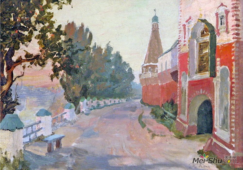 康斯坦丁·由安(Konstantin Yuon)高清作品《在西蒙修道院附近》