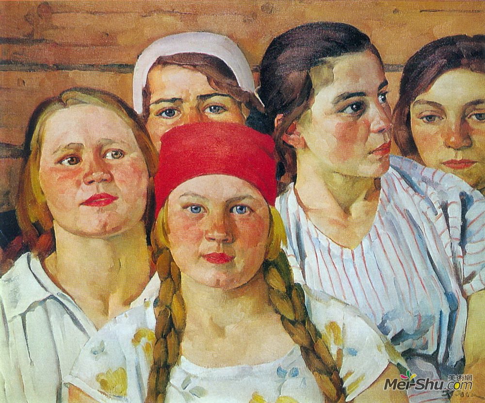 康斯坦丁·由安(Konstantin Yuon)高清作品《Podmoskovnaya youth. Ligachevo》