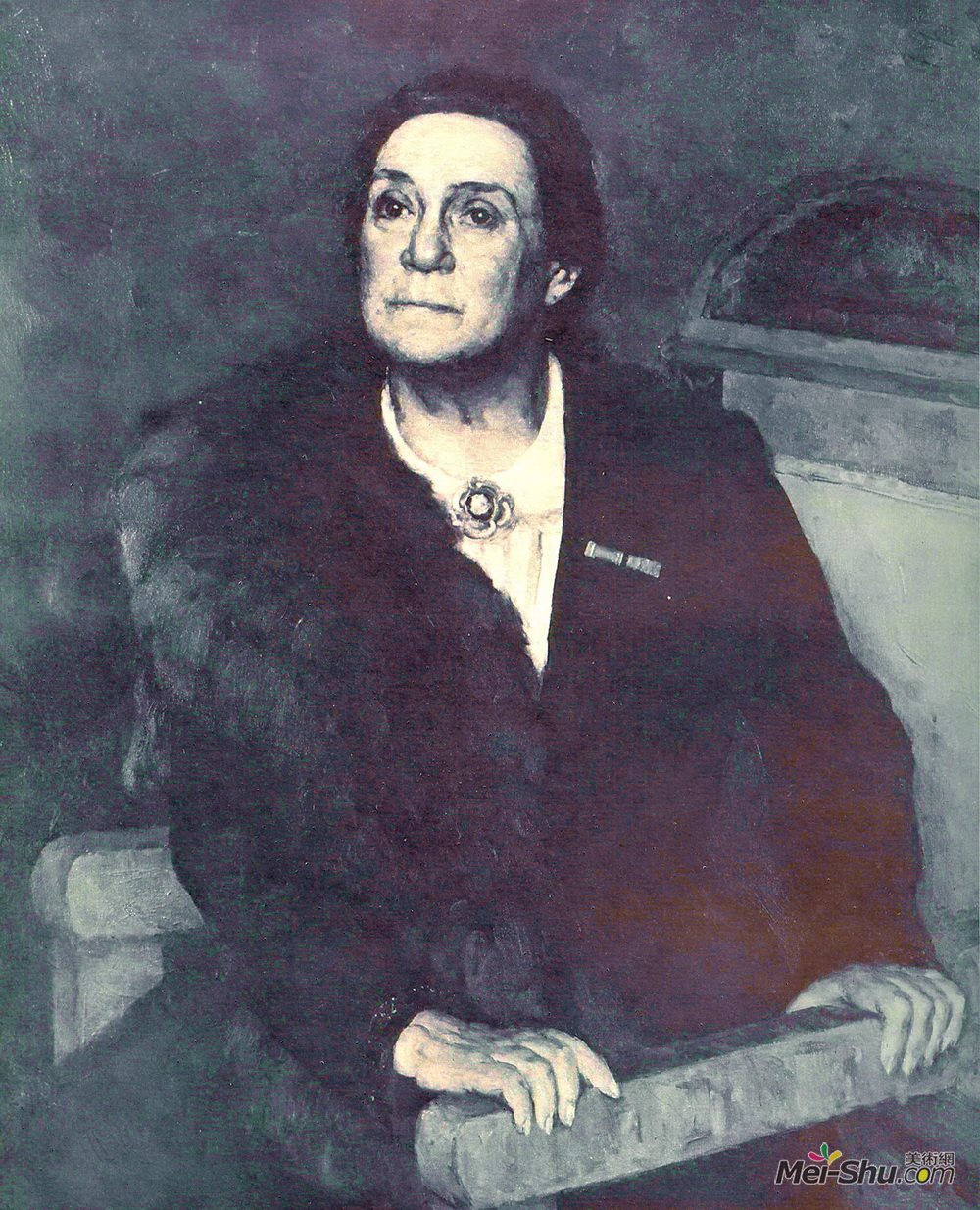 康斯坦丁·由安(Konstantin Yuon)高清作品《Portrait of actress V.N. Pashenina》