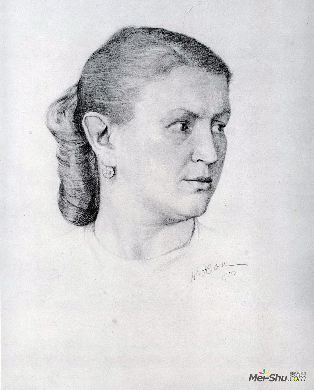 康斯坦丁·由安(Konstantin Yuon)高清作品《Portrait of E.A. Krilova》