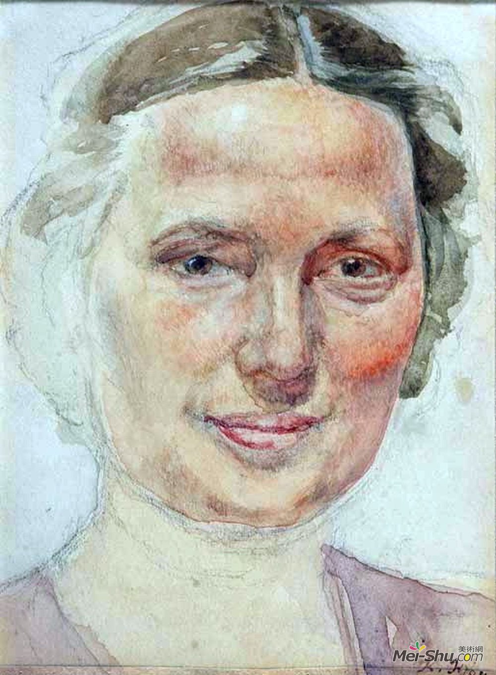 康斯坦丁·由安(Konstantin Yuon)高清作品《艺术家妻子袁的画像》