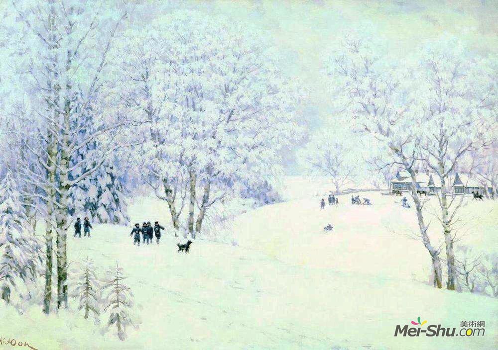 康斯坦丁·由安(Konstantin Yuon)高清作品《Russian Winter. Ligachevo》