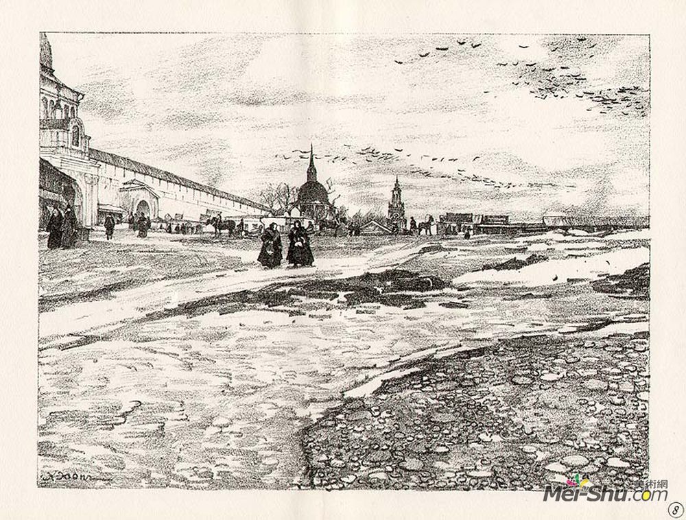 康斯坦丁·由安(Konstantin Yuon)高清作品《谢尔盖耶夫。空方》
