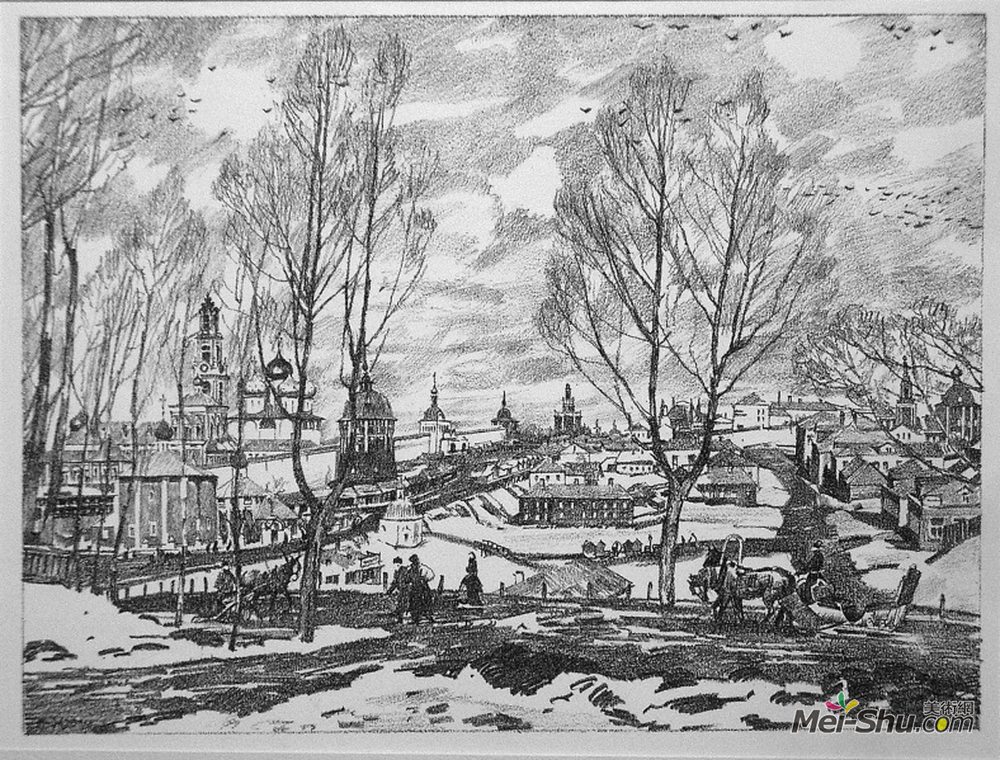康斯坦丁·由安(Konstantin Yuon)高清作品《谢尔盖耶夫。三月》