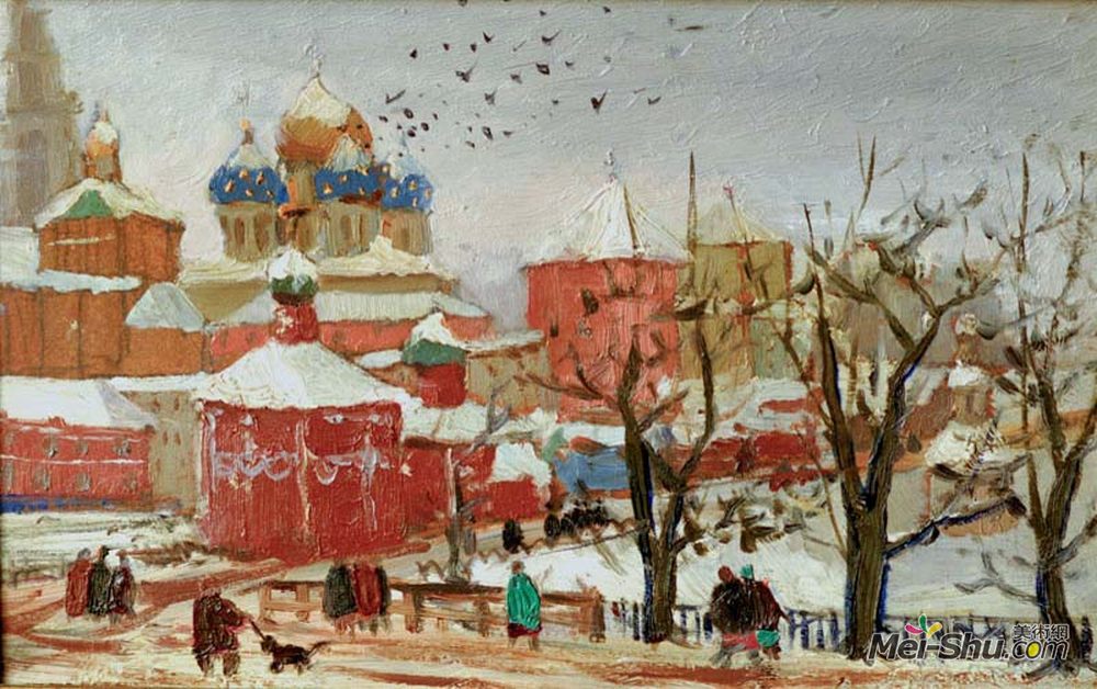 康斯坦丁·由安(Konstantin Yuon)高清作品《Sergiyev Posad (Zagorsk)》