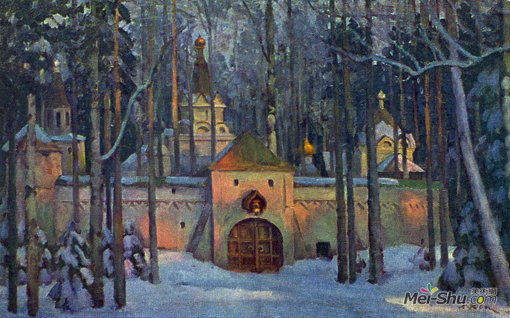 康斯坦丁·由安(Konstantin Yuon)高清作品《格林卡歌剧《伊万·苏萨宁》集设计》