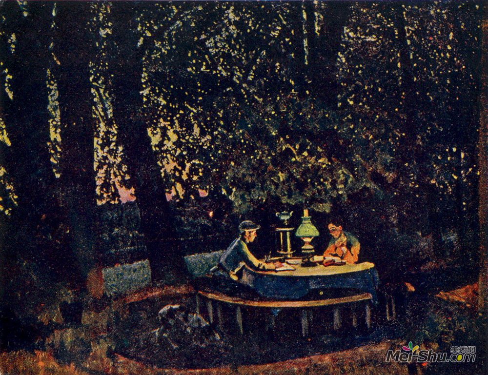 康斯坦丁·由安(Konstantin Yuon)高清作品《The August Evening. Ligachevo》