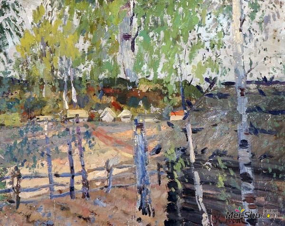康斯坦丁·由安(Konstantin Yuon)高清作品《乡村景观》
