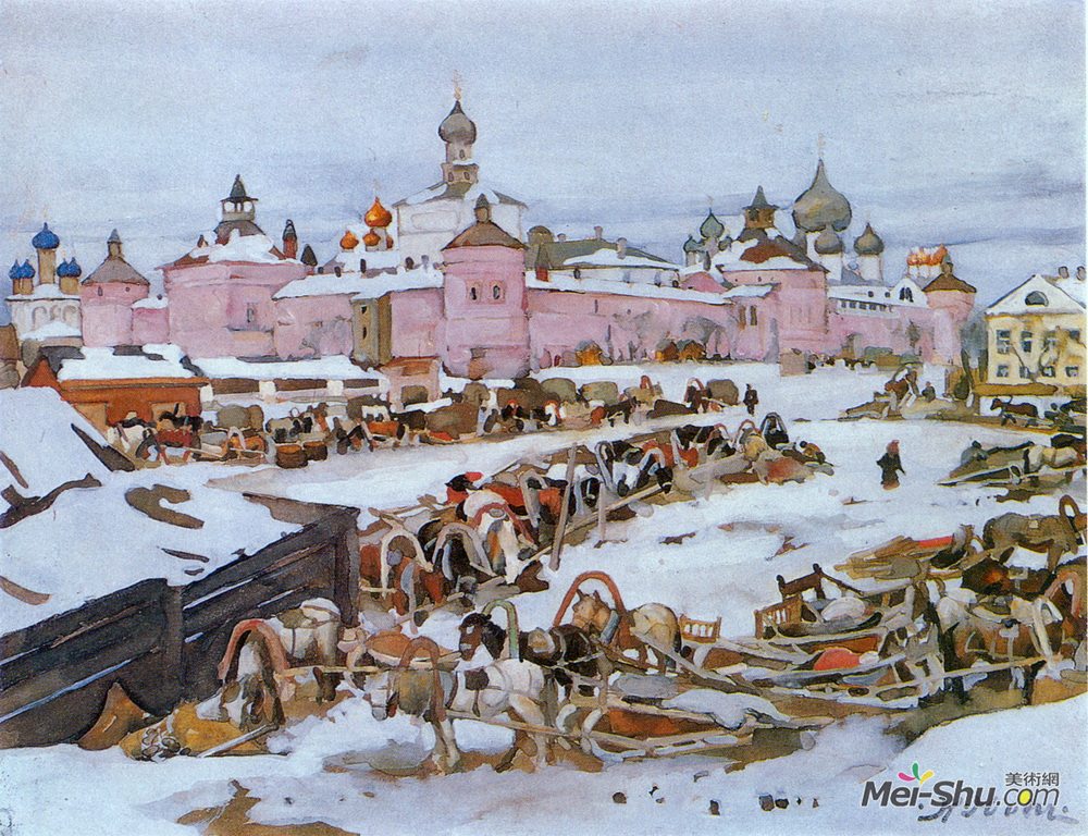 康斯坦丁·由安(Konstantin Yuon)高清作品《罗斯托夫克里姆林宫》