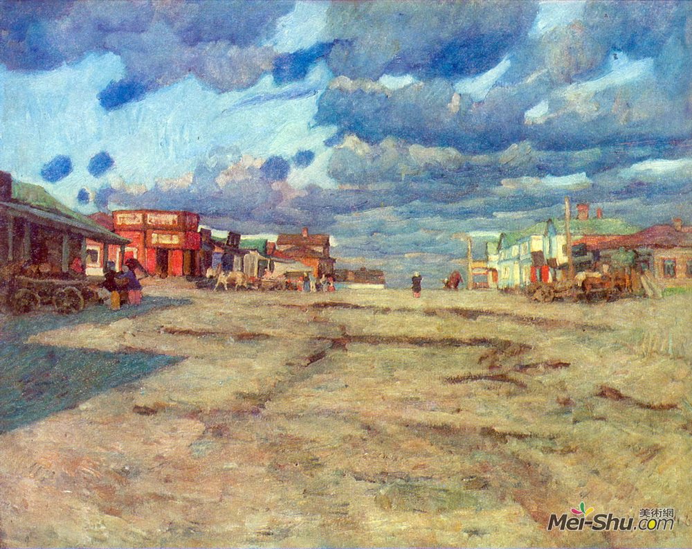 康斯坦丁·由安(Konstantin Yuon)高清作品《小镇沃斯克林斯克》