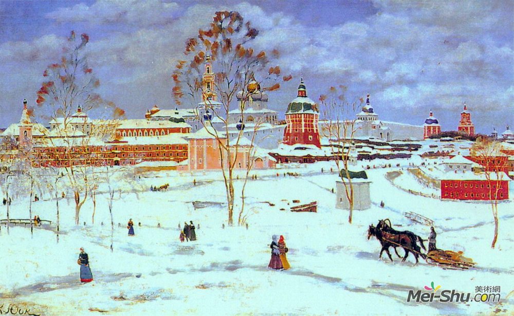 康斯坦丁·由安(Konstantin Yuon)高清作品《Troitse-Sergiyev Monastery》