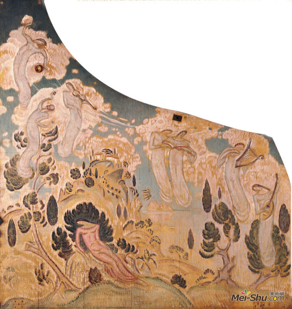科斯坦蒂诺斯·帕西尼斯(Konstantinos Parthenis)高清作品《音乐（钢琴的绘画和装饰），》