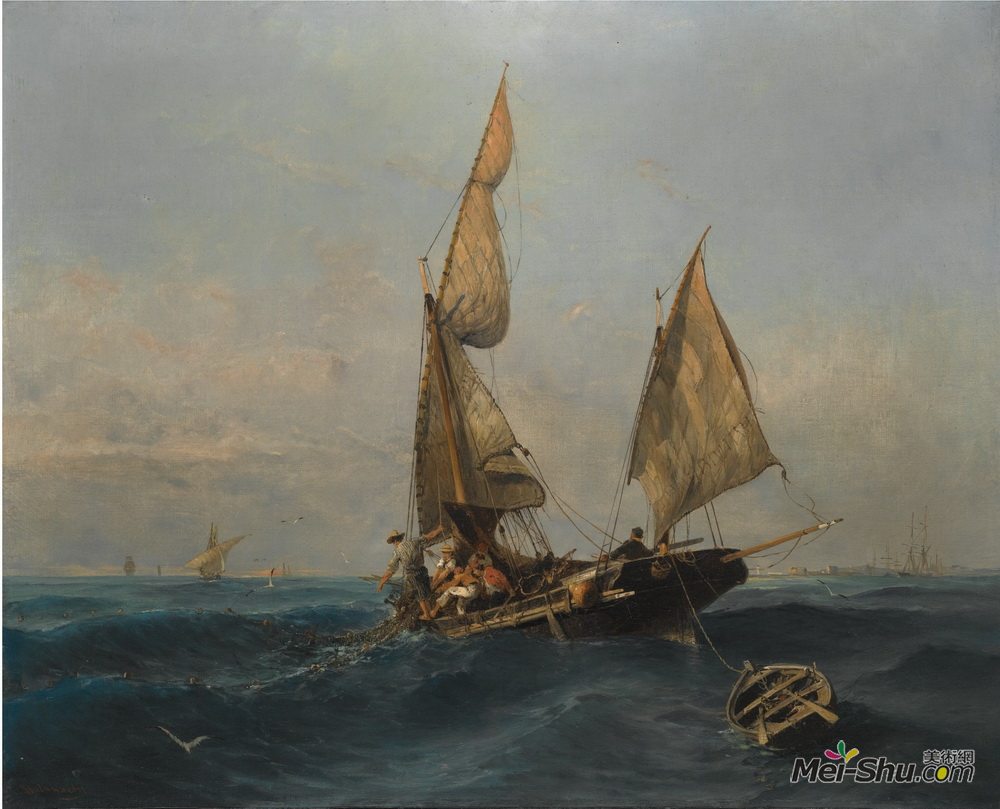 康斯坦丁·沃拉纳基思(Konstantinos Volanakis)高清作品《波涛汹涌的渔船》