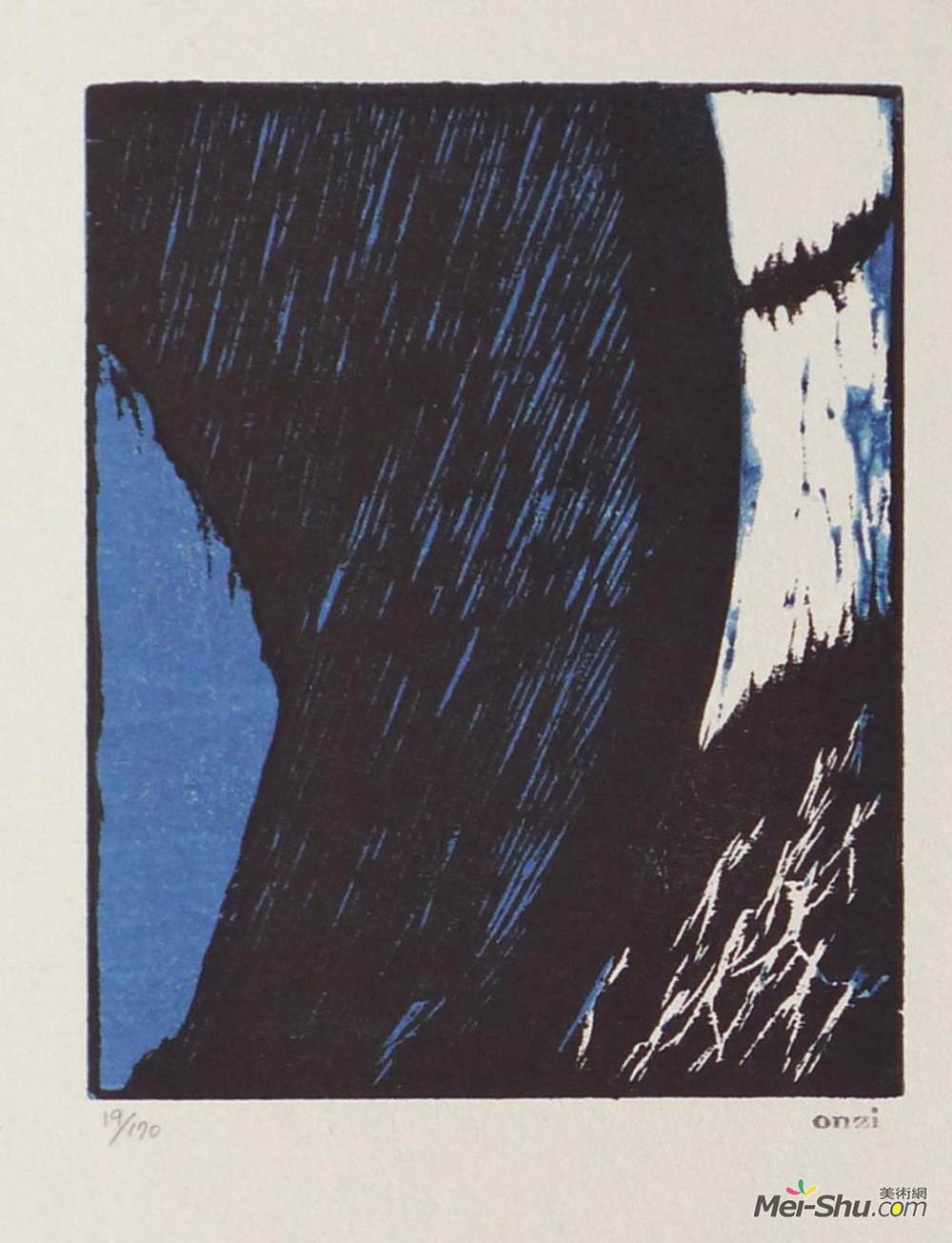 恩地孝四郎(Koshiro Onchi)高清作品《悬挂在天空中的东西》