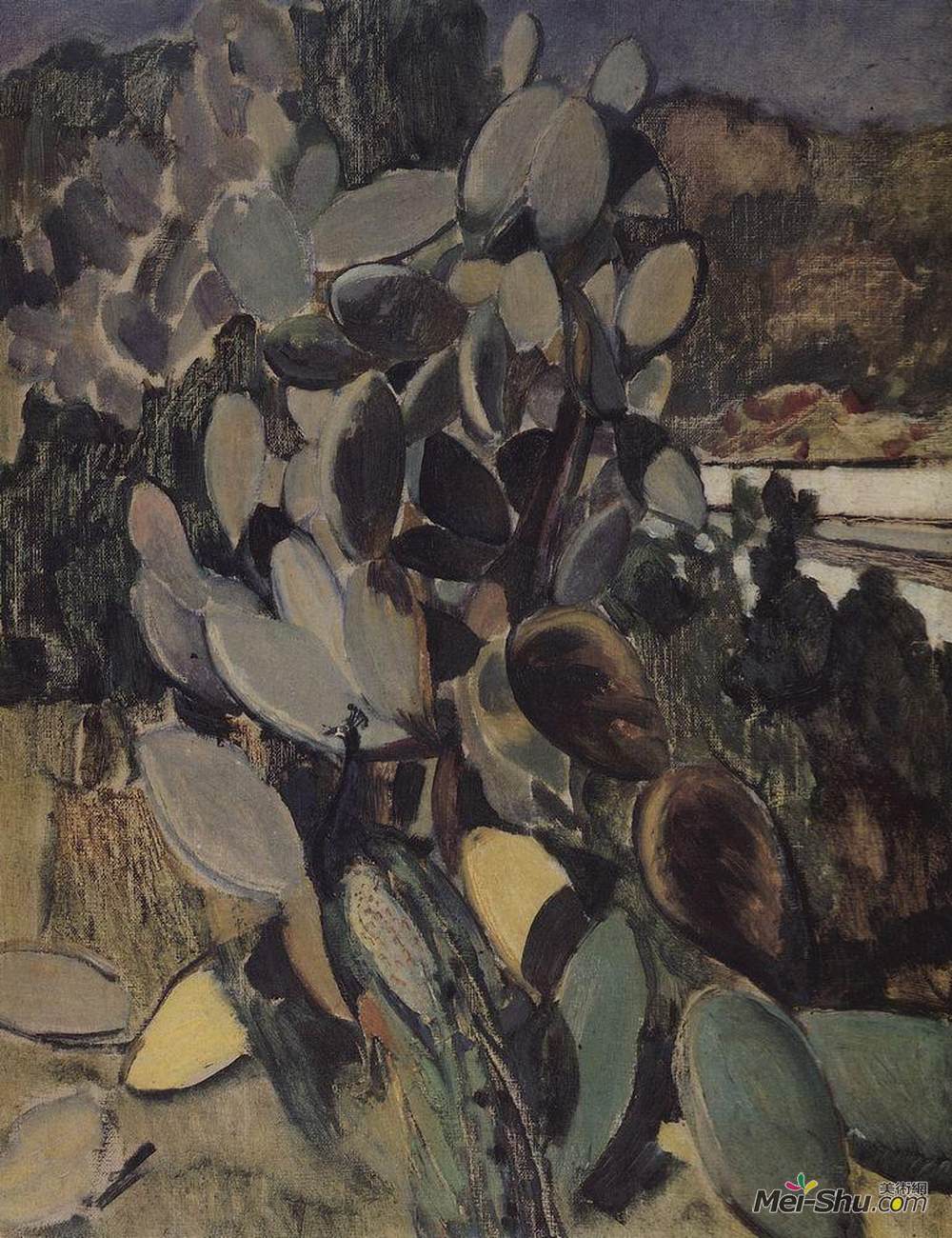 库兹马·彼得罗夫(Kuzma Petrov-Vodkin)高清作品《仙人掌》