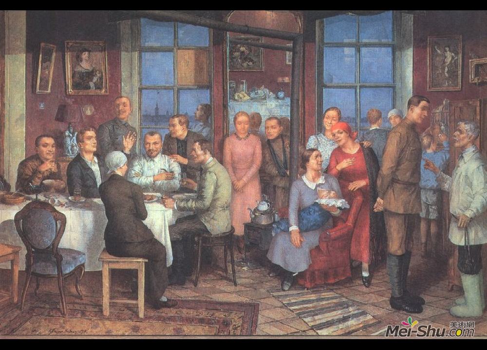 库兹马·彼得罗夫(Kuzma Petrov-Vodkin)高清作品《流动党》