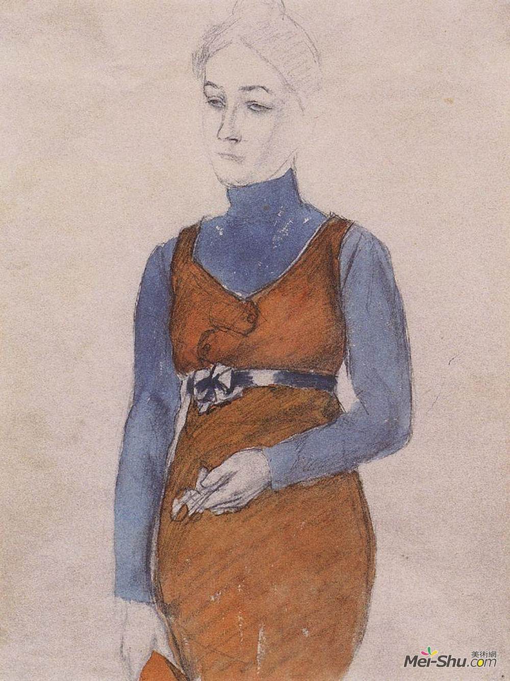 库兹马·彼得罗夫(Kuzma Petrov-Vodkin)高清作品《女性肖像》