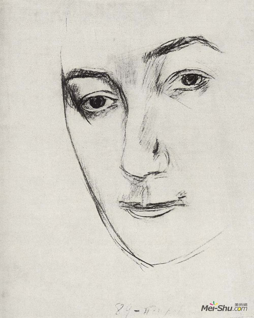 库兹马·彼得罗夫(Kuzma Petrov-Vodkin)高清作品《Portrait of M.F. Petrova-Vodkina》
