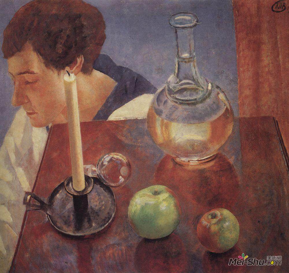库兹马·彼得罗夫(Kuzma Petrov-Vodkin)高清作品《静物》