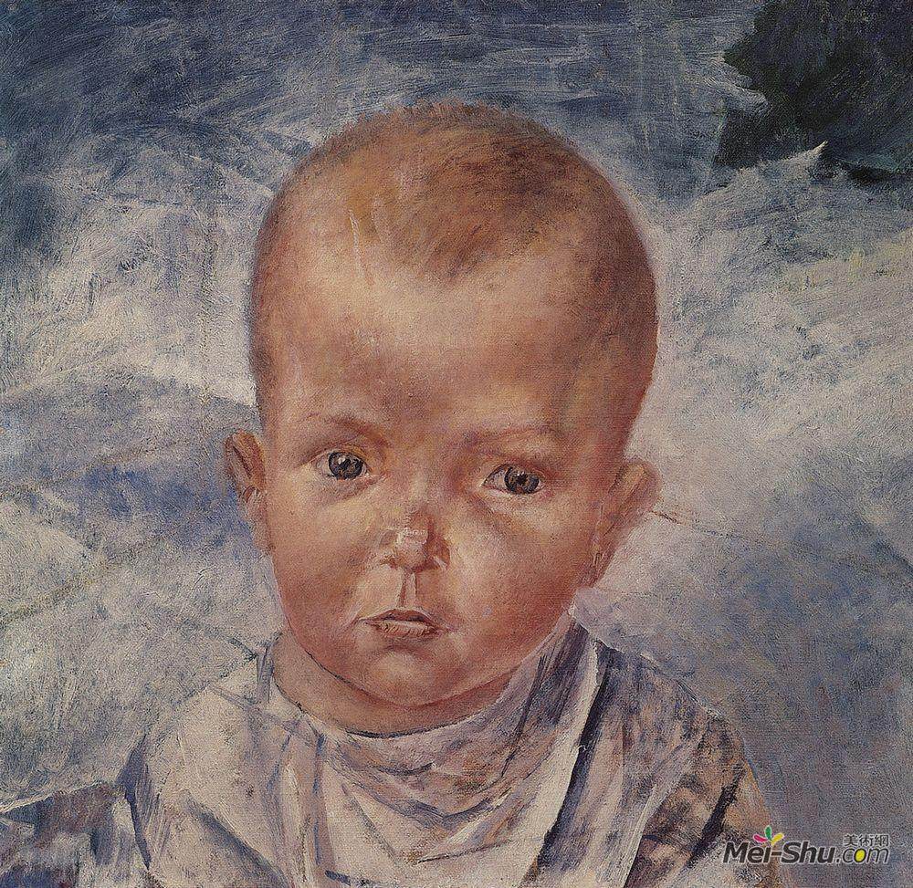 库兹马·彼得罗夫(Kuzma Petrov-Vodkin)高清作品《艺术家的女儿》
