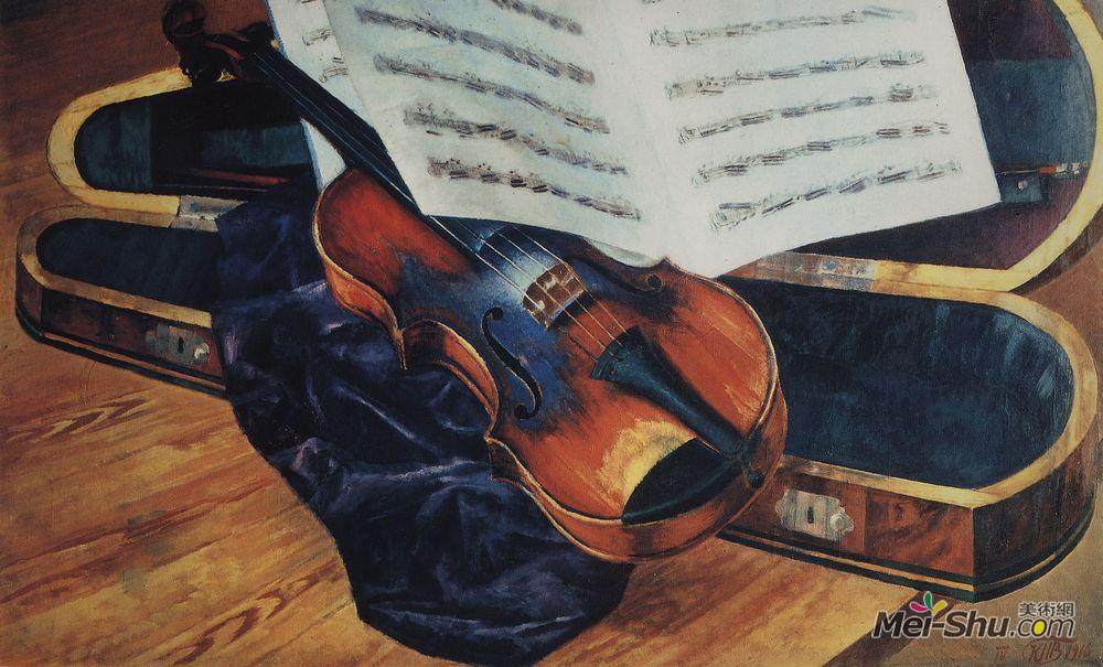 库兹马·彼得罗夫(Kuzma Petrov-Vodkin)高清作品《小提琴》