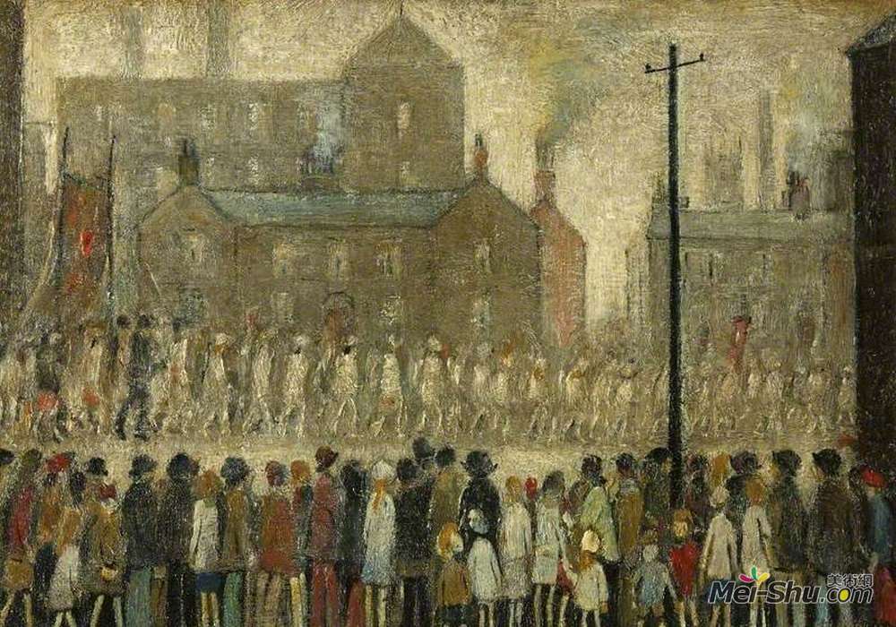 L·S·洛里(L. S. Lowry)高清作品《游行队伍》