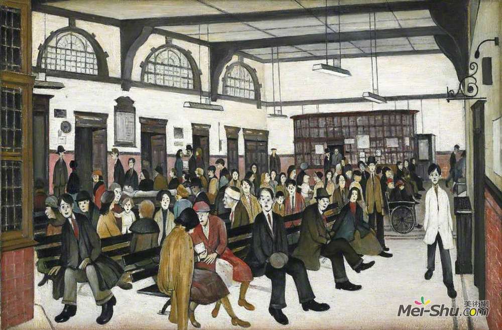 L·S·洛里(L. S. Lowry)高清作品《医院门诊大厅》