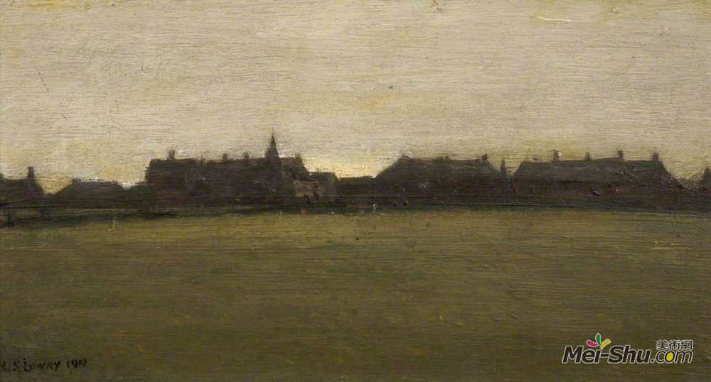 L·S·洛里(L. S. Lowry)高清作品《克利夫顿章克申，黄昏》