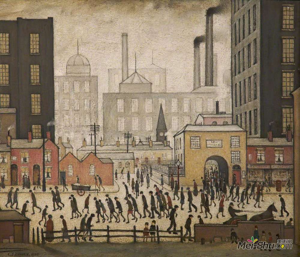L·S·洛里(L. S. Lowry)高清作品《来自磨坊》