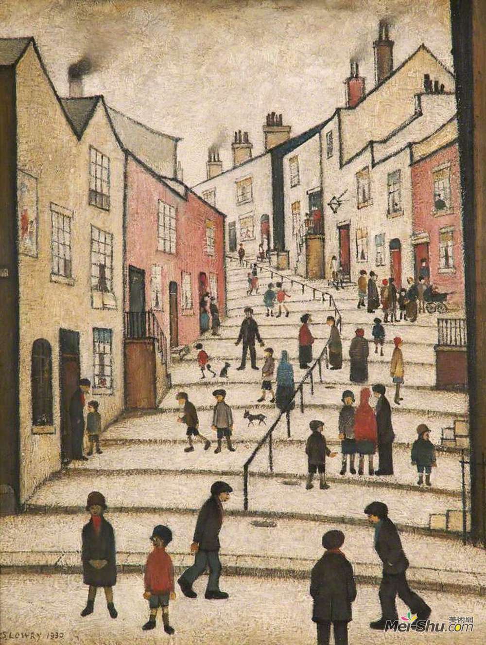 L·S·洛里(L. S. Lowry)高清作品《柴郡斯托克波特克劳瑟街》