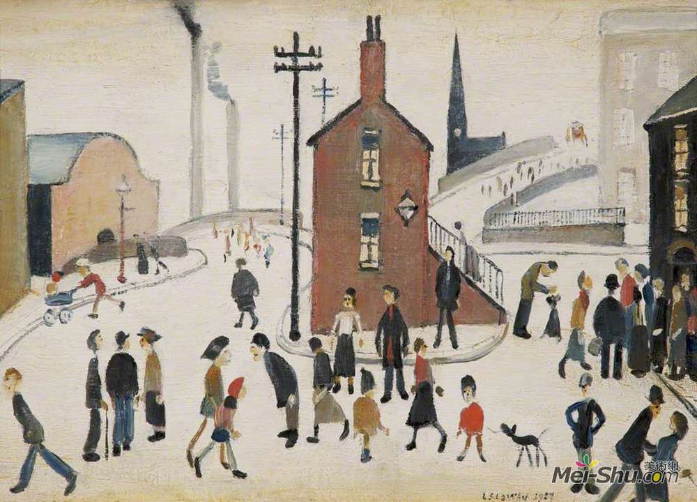 L·S·洛里(L. S. Lowry)高清作品《街景》