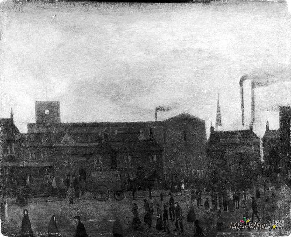 L·S·洛里(L. S. Lowry)高清作品《街景（反面）》