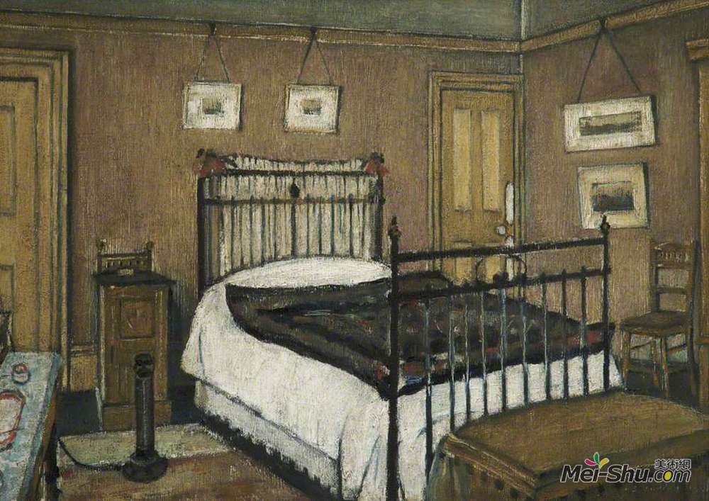 L·S·洛里(L. S. Lowry)高清作品《卧室，Pendlebury》
