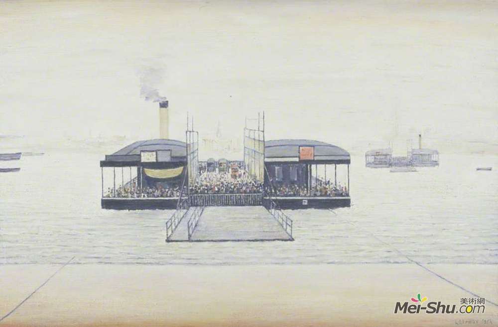 L·S·洛里(L. S. Lowry)高清作品《南安普顿浮桥》