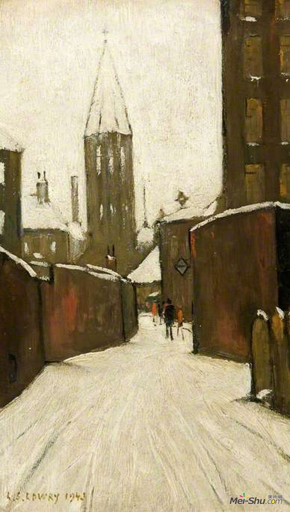 L·S·洛里(L. S. Lowry)高清作品《Winter in Pendlebury, Manchester》