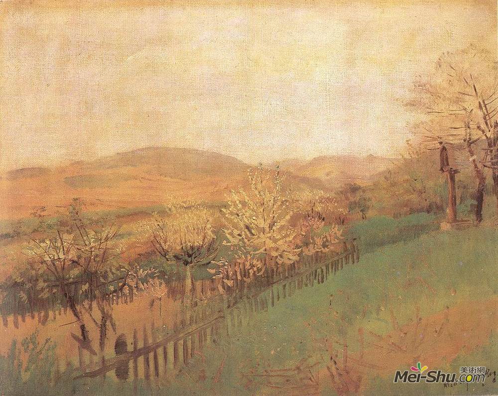 拉斯洛·梅德雅恩斯基(Laszlo Mednyanszky)高清作品《果树》