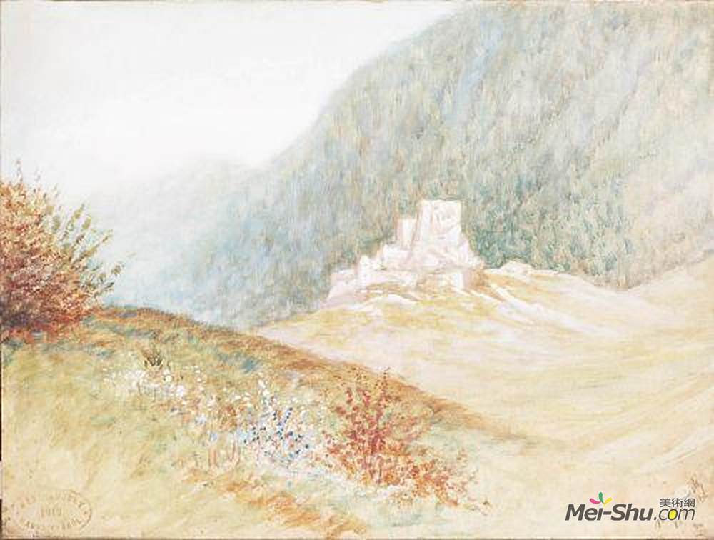 拉斯洛·梅德雅恩斯基(Laszlo Mednyanszky)高清作品《城堡的废墟》