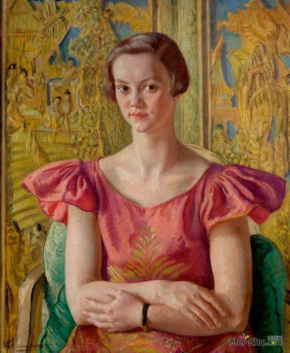 劳拉·奈特(Laura Knight)高清作品《汤普森小姐（帕特里夏·汤普森小姐）》